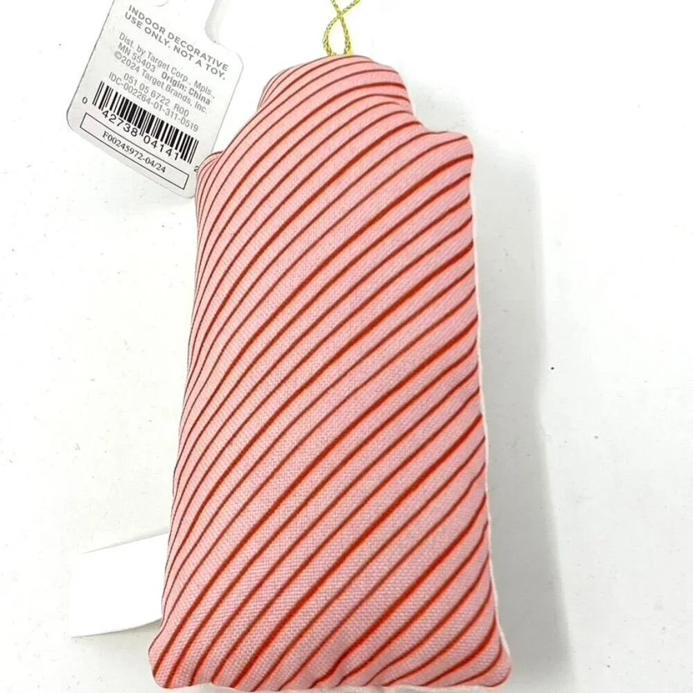 Target Fabric Plush Building House Christmas Tree Ornament Red/White Wondershop